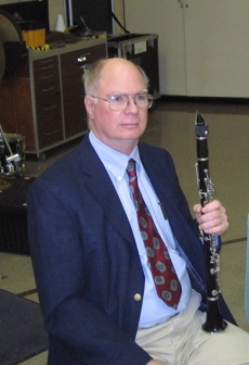 Lon Wright with a clarinet
